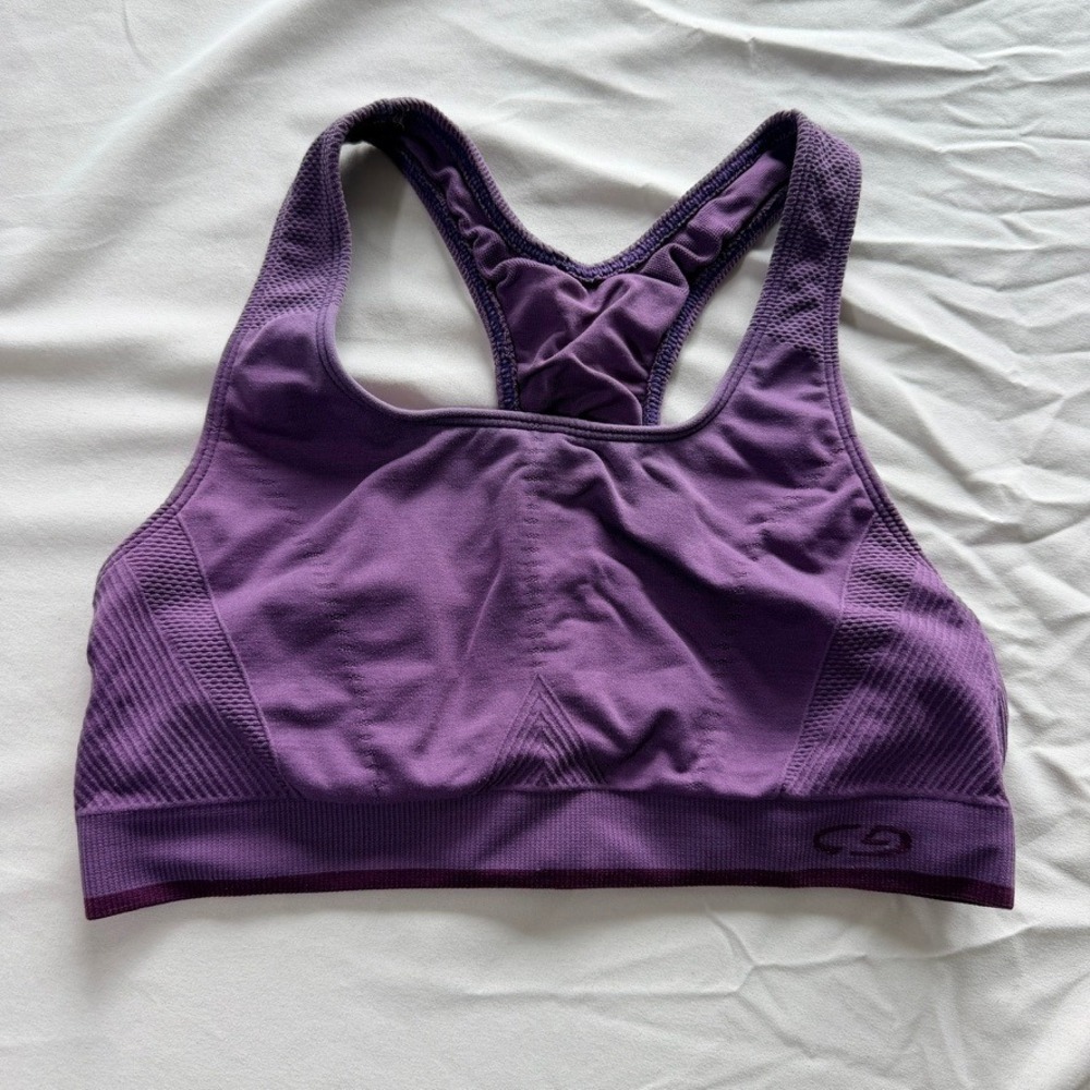 C9 by Champion Seamless Racerback Sports Bra Purple Womens Small Compression